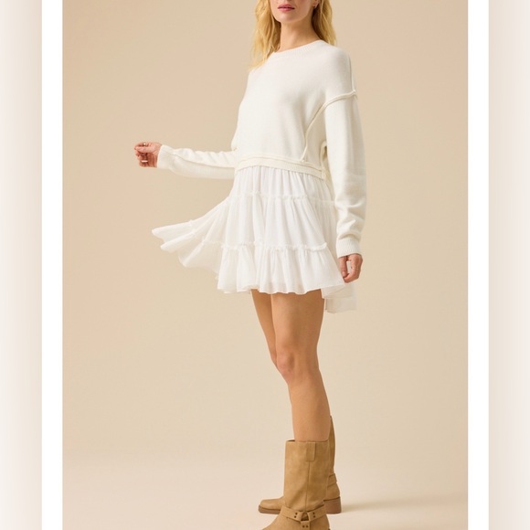 Altar'd State Dresses & Skirts - Altar'd State Cream Layered Mini Dress